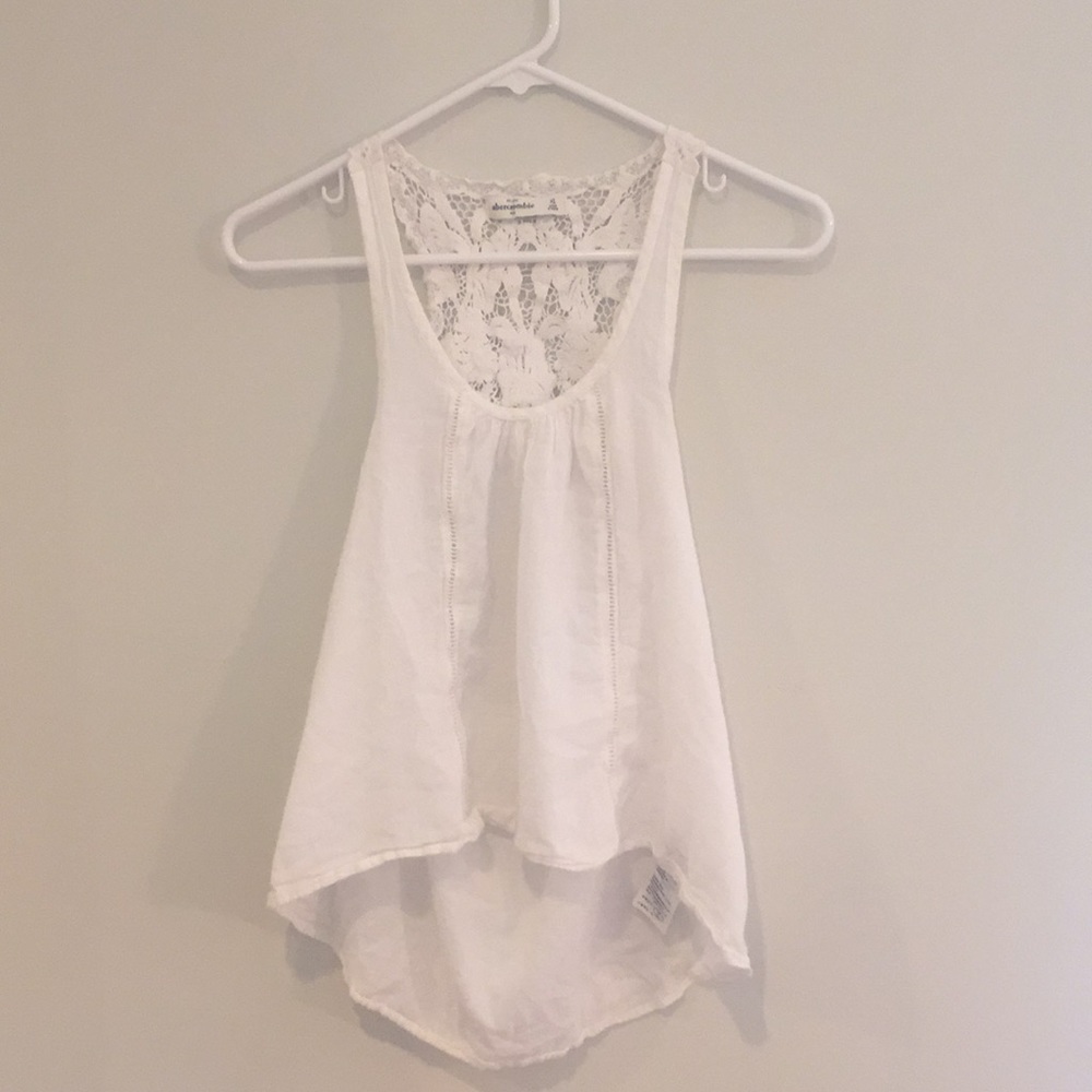 Abercrombie White Flowy Tank Top